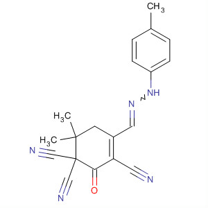 147090-00-4  3-Cyclohexene-1,1,3-tricarbonitrile,6,6-dimethyl-4-[[(4-methylphenyl)hydrazono]methyl]-2-oxo-