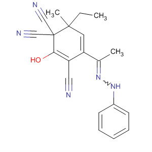 147090-24-2  2,4-Cyclohexadiene-1,1,3-tricarbonitrile,6-ethyl-2-hydroxy-6-methyl-4-[1-(phenylhydrazono)ethyl]-
