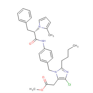 148549-86-4  1H-Imidazole-5-acetic acid,2-butyl-4-chloro-1-[[4-[[2-(2-methyl-1H-pyrrol-1-yl)-1-oxo-3-phenylpropyl]amino]phenyl]methyl]-, methyl ester, (S)-