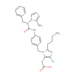 148549-87-5  1H-Imidazole-5-acetic acid,2-butyl-4-chloro-1-[[4-[[2-(2-methyl-1H-pyrrol-1-yl)-1-oxo-3-phenylpropyl]amino]phenyl]methyl]-, (S)-