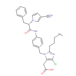 148549-95-5  1H-Imidazole-5-acetic acid,2-butyl-4-chloro-1-[[4-[[2-(3-cyano-1H-pyrrol-1-yl)-1-oxo-3-phenylpropyl]amino]phenyl]methyl]-, (S)-