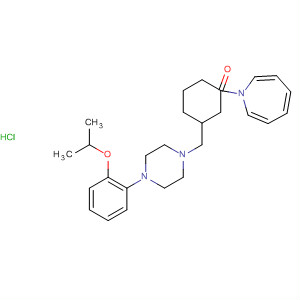 148557-27-1  1H-Azepine,hexahydro-1-[3-[[4-[2-(1-methylethoxy)phenyl]-1-piperazinyl]methyl]benzoyl]-, monohydrochloride