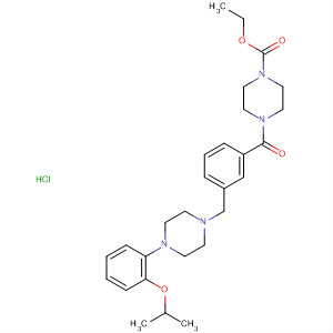 148557-31-7  1-Piperazinecarboxylic acid,4-[3-[[4-[2-(1-methylethoxy)phenyl]-1-piperazinyl]methyl]benzoyl]-, ethylester, monohydrochloride