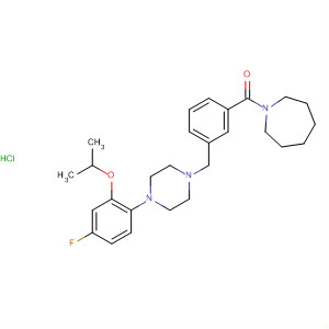 148557-41-9  1H-Azepine,1-[3-[[4-[4-fluoro-2-(1-methylethoxy)phenyl]-1-piperazinyl]methyl]benzoyl]hexahydro-, monohydrochloride