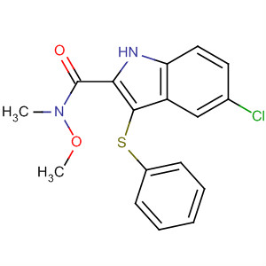 148899-66-5  1H-Indole-2-carboxamide, 5-chloro-N-methoxy-N-methyl-3-(phenylthio)-