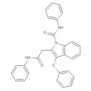 148900-46-3  1H-Indole-2-acetamide,N-phenyl-1-[(phenylamino)carbonyl]-3-(phenylthio)-