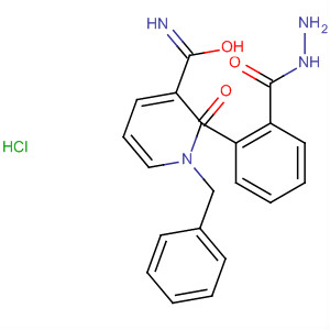 150970-93-7  3-Pyridinecarboximidic acid, 1,2-dihydro-2-oxo-1-(phenylmethyl)-,2-phenylhydrazide, monohydrochloride 150970-93-7  3-Pyridinecarboximidic acid, 1,2-dihydro-2-oxo-1-(phenylmethyl)-,2-phenylhydrazide, monohydrochloride