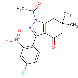 141125-99-7  4H-Indazol-4-one,1-acetyl-3-(4-chloro-2-nitrophenyl)-1,5,6,7-tetrahydro-6,6-dimethyl-