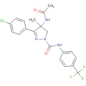 141127-59-5  1H-Pyrazole-1-carboxamide,4-(acetylamino)-3-(4-chlorophenyl)-4,5-dihydro-4-methyl-N-[4-(trifluoromethyl)phenyl]-