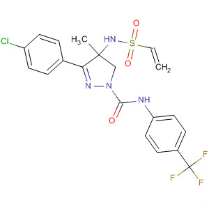 141128-49-6  1H-Pyrazole-1-carboxamide,3-(4-chlorophenyl)-4-[(ethenylsulfonyl)amino]-4,5-dihydro-4-methyl-N-[4-(trifluoromethyl)phenyl]-