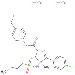141128-50-9  1H-Pyrazole-1-carboxamide,4-[(butylsulfonyl)amino]-3-(4-chlorophenyl)-4,5-dihydro-4-methyl-N-[4-(trifluoromethyl)phenyl]-