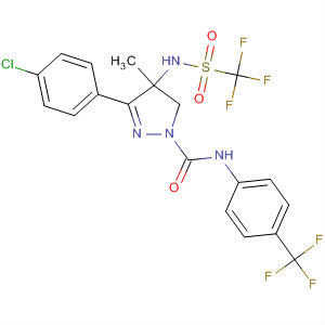 141128-52-1  1H-Pyrazole-1-carboxamide,3-(4-chlorophenyl)-4,5-dihydro-4-methyl-N-[4-(trifluoromethyl)phenyl]-4-[[(trifluoromethyl)sulfonyl]amino]-