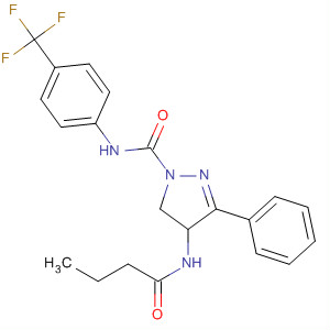 141129-05-7  1H-Pyrazole-1-carboxamide,4,5-dihydro-4-[(1-oxobutyl)amino]-3-phenyl-N-[4-(trifluoromethyl)phenyl]-