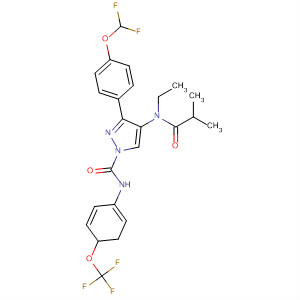141129-28-4  1H-Pyrazole-1-carboxamide,3-[4-(difluoromethoxy)phenyl]-4-[ethyl(2-methyl-1-oxopropyl)amino]-4,5-dihydro-N-[4-(trifluoromethoxy)phenyl]-