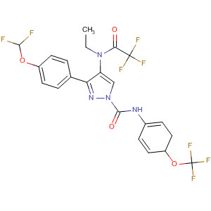 141129-29-5  1H-Pyrazole-1-carboxamide,3-[4-(difluoromethoxy)phenyl]-4-[ethyl(trifluoroacetyl)amino]-4,5-dihydro-N-[4-(trifluoromethoxy)phenyl]-