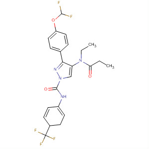 141129-64-8  1H-Pyrazole-1-carboxamide,3-[4-(difluoromethoxy)phenyl]-4-[ethyl(1-oxopropyl)amino]-4,5-dihydro-N-[4-(trifluoromethyl)phenyl]-