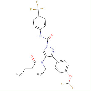 141129-65-9  1H-Pyrazole-1-carboxamide,3-[4-(difluoromethoxy)phenyl]-4-[ethyl(1-oxobutyl)amino]-4,5-dihydro-N-[4-(trifluoromethyl)phenyl]-