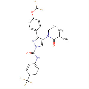 141129-66-0  1H-Pyrazole-1-carboxamide,3-[4-(difluoromethoxy)phenyl]-4-[ethyl(2-methyl-1-oxopropyl)amino]-4,5-dihydro-N-[4-(trifluoromethyl)phenyl]-