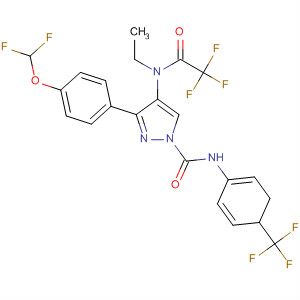 141129-67-1  1H-Pyrazole-1-carboxamide,3-[4-(difluoromethoxy)phenyl]-4-[ethyl(trifluoroacetyl)amino]-4,5-dihydro-N-[4-(trifluoromethyl)phenyl]-