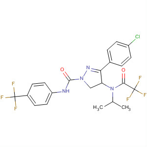 141130-06-5  1H-Pyrazole-1-carboxamide,3-(4-chlorophenyl)-4,5-dihydro-4-[(1-methylethyl)(trifluoroacetyl)amino]-N-[4-(trifluoromethyl)phenyl]-