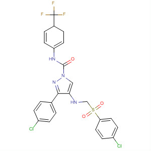 141130-12-3  1H-Pyrazole-1-carboxamide,3-(4-chlorophenyl)-4-[[(4-chlorophenyl)sulfonyl]methylamino]-4,5-dihydro-N-[4-(trifluoromethyl)phenyl]-