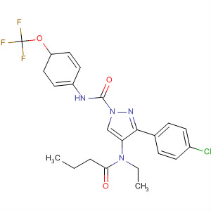 141130-20-3  1H-Pyrazole-1-carboxamide,3-(4-chlorophenyl)-4-[ethyl(1-oxobutyl)amino]-4,5-dihydro-N-[4-(trifluoromethoxy)phenyl]-