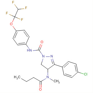 141130-44-1  1H-Pyrazole-1-carboxamide,3-(4-chlorophenyl)-4,5-dihydro-4-[methyl(1-oxobutyl)amino]-N-[4-(1,1,2,2-tetrafluoroethoxy)phenyl]-