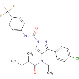 141130-52-1  1H-Pyrazole-1-carboxamide,3-(4-chlorophenyl)-4-[ethyl(2-methyl-1-oxobutyl)amino]-4,5-dihydro-N-[4-(trifluoromethyl)phenyl]-