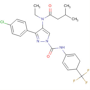 141130-53-2  1H-Pyrazole-1-carboxamide,3-(4-chlorophenyl)-4-[ethyl(3-methyl-1-oxobutyl)amino]-4,5-dihydro-N-[4-(trifluoromethyl)phenyl]-