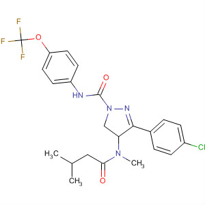 141130-62-3  1H-Pyrazole-1-carboxamide,3-(4-chlorophenyl)-4,5-dihydro-4-[methyl(3-methyl-1-oxobutyl)amino]-N-[4-(trifluoromethoxy)phenyl]-