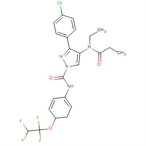 141130-71-4  1H-Pyrazole-1-carboxamide,3-(4-chlorophenyl)-4-[ethyl(1-oxopropyl)amino]-4,5-dihydro-N-[4-(1,1,2,2-tetrafluoroethoxy)phenyl]-