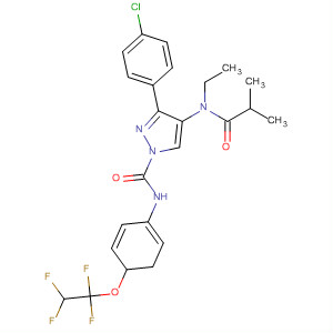 141130-72-5  1H-Pyrazole-1-carboxamide,3-(4-chlorophenyl)-4-[ethyl(2-methyl-1-oxopropyl)amino]-4,5-dihydro-N-[4-(1,1,2,2-tetrafluoroethoxy)phenyl]-