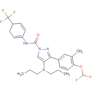141131-90-0  1H-Pyrazole-1-carboxamide,3-[4-(difluoromethoxy)-3-methylphenyl]-4-(dipropylamino)-4,5-dihydro-N-[4-(trifluoromethyl)phenyl]-