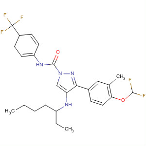 141131-91-1  1H-Pyrazole-1-carboxamide,4-(butylpropylamino)-3-[4-(difluoromethoxy)-3-methylphenyl]-4,5-dihydro-N-[4-(trifluoromethyl)phenyl]-