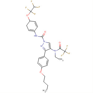 141133-10-0  1H-Pyrazole-1-carboxamide,3-(4-butoxyphenyl)-4-[ethyl(trifluoroacetyl)amino]-4,5-dihydro-N-[4-(1,1,2,2-tetrafluoroethoxy)phenyl]-