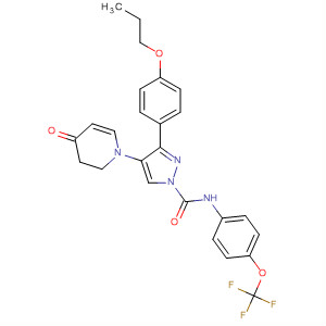 141133-49-5  1H-Pyrazole-1-carboxamide,4,5-dihydro-4-(4-oxo-1(4H)-pyridinyl)-3-(4-propoxyphenyl)-N-[4-(trifluoromethoxy)phenyl]-
