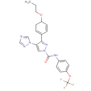 141133-52-0  1H-Pyrazole-1-carboxamide,4,5-dihydro-3-(4-propoxyphenyl)-4-(1H-1,2,4-triazol-1-yl)-N-[4-(trifluoromethoxy)phenyl]-