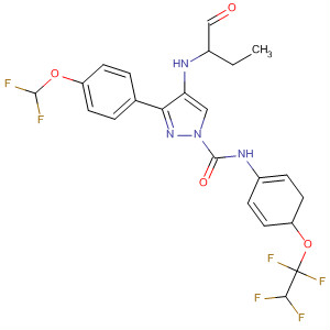 141133-62-2  1H-Pyrazole-1-carboxamide,3-[4-(difluoromethoxy)phenyl]-4-(formylpropylamino)-4,5-dihydro-N-[4-(1,1,2,2-tetrafluoroethoxy)phenyl]-