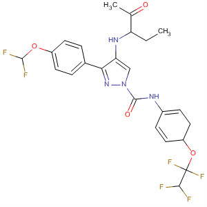 141133-63-3  1H-Pyrazole-1-carboxamide,4-(acetylpropylamino)-3-[4-(difluoromethoxy)phenyl]-4,5-dihydro-N-[4-(1,1,2,2-tetrafluoroethoxy)phenyl]-