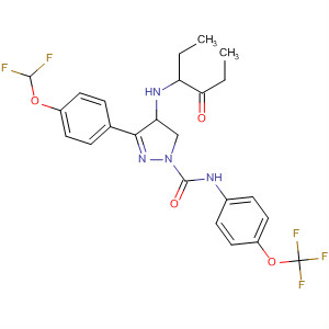 141133-72-4  1H-Pyrazole-1-carboxamide,3-[4-(difluoromethoxy)phenyl]-4,5-dihydro-4-[(1-oxopropyl)propylamino]-N-[4-(trifluoromethoxy)phenyl]-