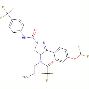 141133-78-0  1H-Pyrazole-1-carboxamide,3-[4-(difluoromethoxy)phenyl]-4,5-dihydro-4-[propyl(trifluoroacetyl)amino]-N-[4-(trifluoromethyl)phenyl]-