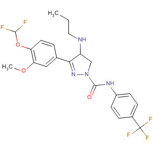 141134-02-3  1H-Pyrazole-1-carboxamide,3-[4-(difluoromethoxy)-3-methoxyphenyl]-4,5-dihydro-4-(propylamino)-N-[4-(trifluoromethyl)phenyl]-