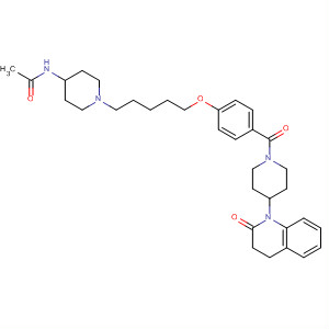 141134-60-3  Acetamide,N-[1-[5-[4-[[4-(3,4-dihydro-2-oxo-1(2H)-quinolinyl)-1-piperidinyl]carbonyl]phenoxy]pentyl]-4-piperidinyl]-