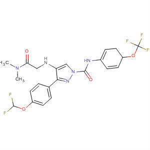 141180-25-8  1H-Pyrazole-1-carboxamide,3-[4-(difluoromethoxy)phenyl]-4-[[(dimethylamino)carbonyl]methylamino]-4,5-dihydro-N-[4-(trifluoromethoxy)phenyl]-