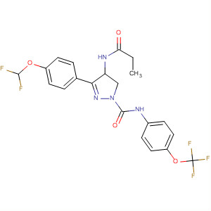 141180-30-5  1H-Pyrazole-1-carboxamide,3-[4-(difluoromethoxy)phenyl]-4,5-dihydro-4-[(1-oxopropyl)amino]-N-[4-(trifluoromethoxy)phenyl]-