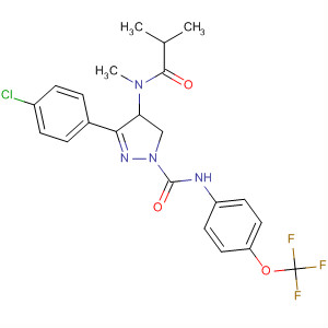 141180-38-3  1H-Pyrazole-1-carboxamide,3-(4-chlorophenyl)-4,5-dihydro-4-[methyl(2-methyl-1-oxopropyl)amino]-N-[4-(trifluoromethoxy)phenyl]-