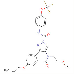 141180-55-4  1H-Pyrazole-1-carboxamide,4-[formyl(2-methoxyethyl)amino]-4,5-dihydro-3-(4-propoxyphenyl)-N-[4-(trifluoromethoxy)phenyl]-