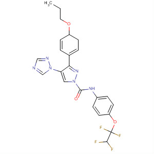 141180-58-7  1H-Pyrazole-1-carboxamide,4,5-dihydro-3-(4-propoxyphenyl)-N-[4-(1,1,2,2-tetrafluoroethoxy)phenyl]-4-(1H-1,2,4-triazol-1-yl)-