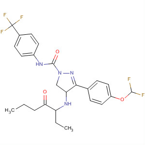 141180-60-1  1H-Pyrazole-1-carboxamide,3-[4-(difluoromethoxy)phenyl]-4,5-dihydro-4-[(1-oxobutyl)propylamino]-N-[4-(trifluoromethyl)phenyl]-