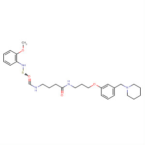 141184-14-7  Butanamide,4-[[[(2-methoxyphenyl)amino]thioxomethyl]amino]-N-[3-[3-(1-piperidinylmethyl)phenoxy]propyl]-
